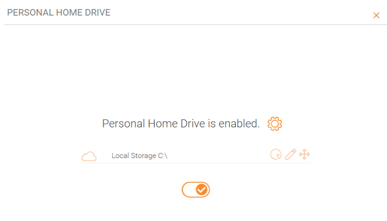 Triofox personal home drive post-enablement page